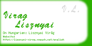 virag lisznyai business card